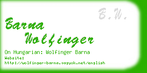 barna wolfinger business card